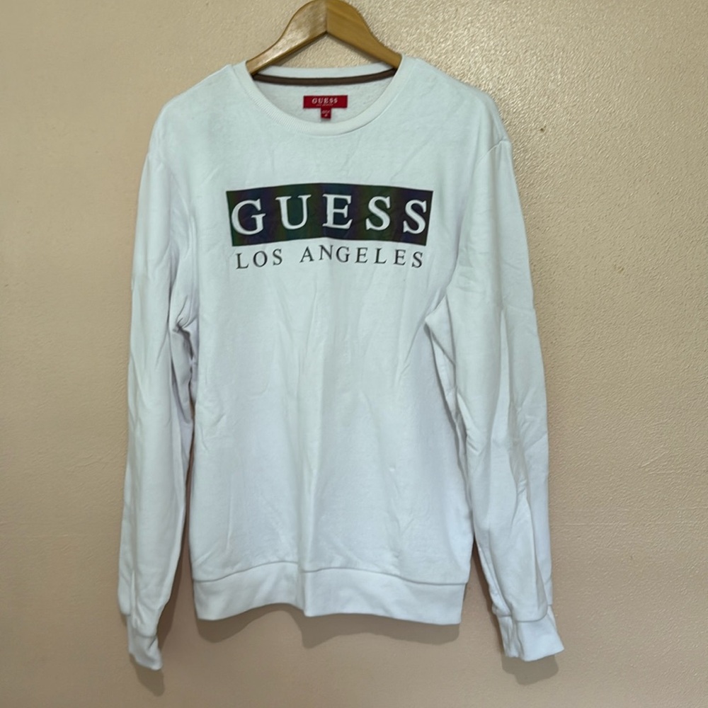 GUESS White Crewneck M Dark holographic